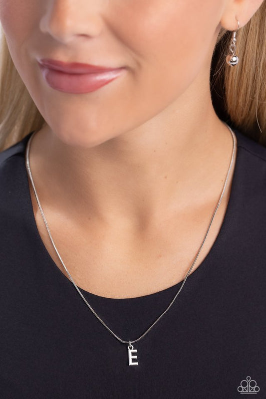 Seize the Initial - Silver - E - Paparazzi Necklace Image