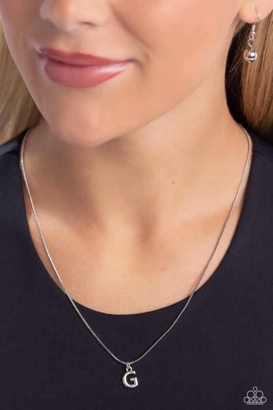 Seize the Initial - Silver - G - Paparazzi Necklace Image
