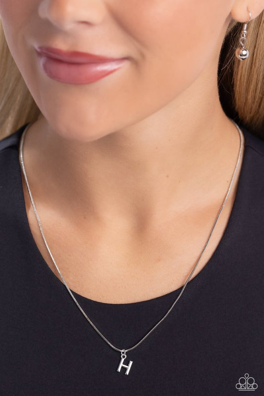 Seize the Initial - Silver - H - Paparazzi Necklace Image