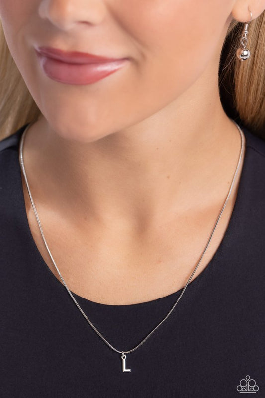 Seize the Initial - Silver - L - Paparazzi Necklace Image