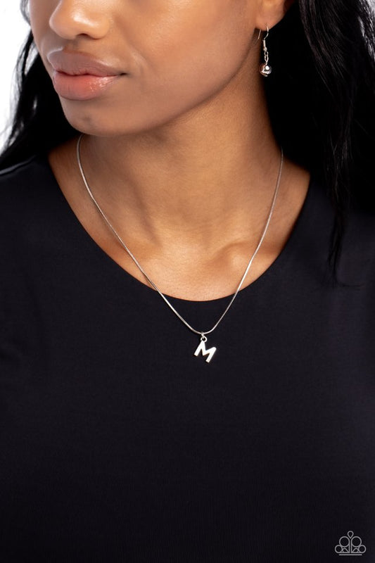 Seize the Initial - Silver - M - Paparazzi Necklace Image