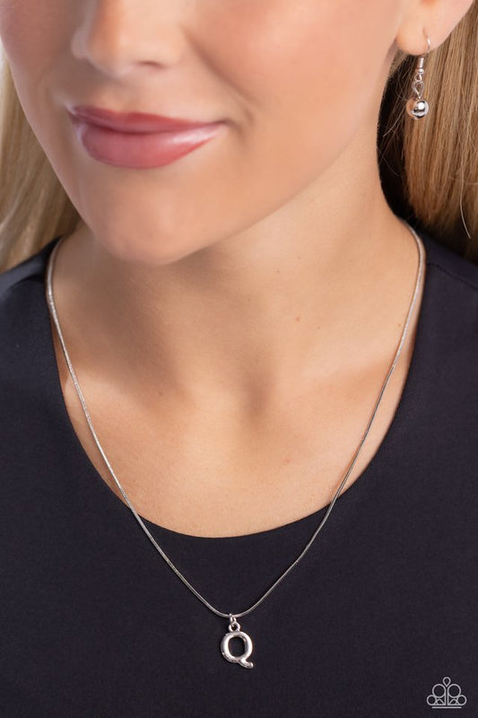 Seize the Initial - Silver - Q - Paparazzi Necklace Image