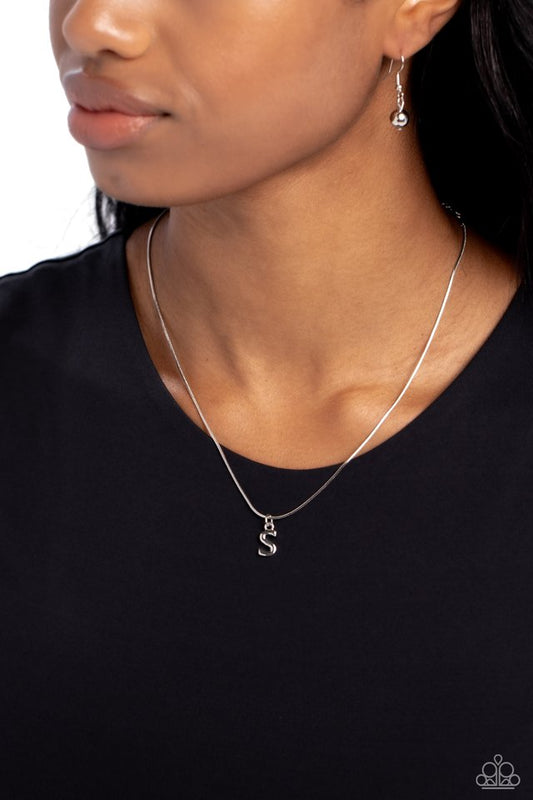 Seize the Initial - Silver - S - Paparazzi Necklace Image