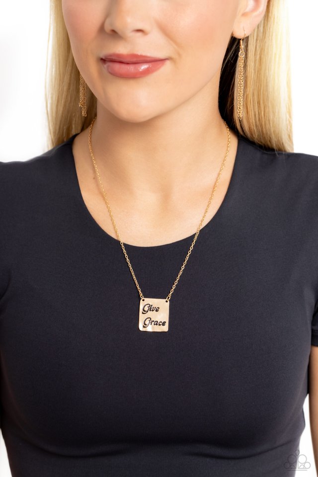 Give Grace - Gold - Paparazzi Necklace Image
