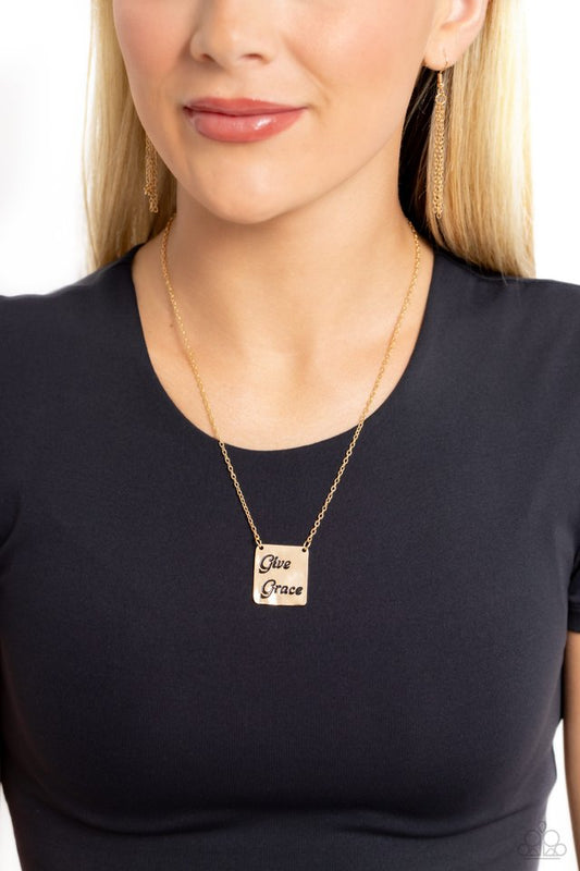 Give Grace - Gold - Paparazzi Necklace Image