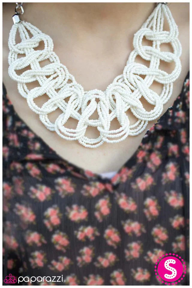 Paparazzi Necklace ~ BRAID New Girl - White