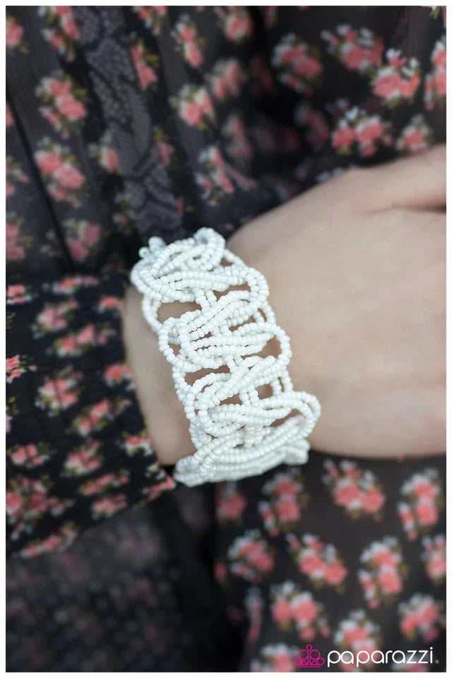 Paparazzi Bracelet ~ The BRAID and The Bold - White