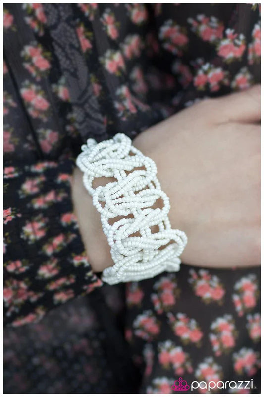 Paparazzi Bracelet ~ The BRAID and The Bold - White