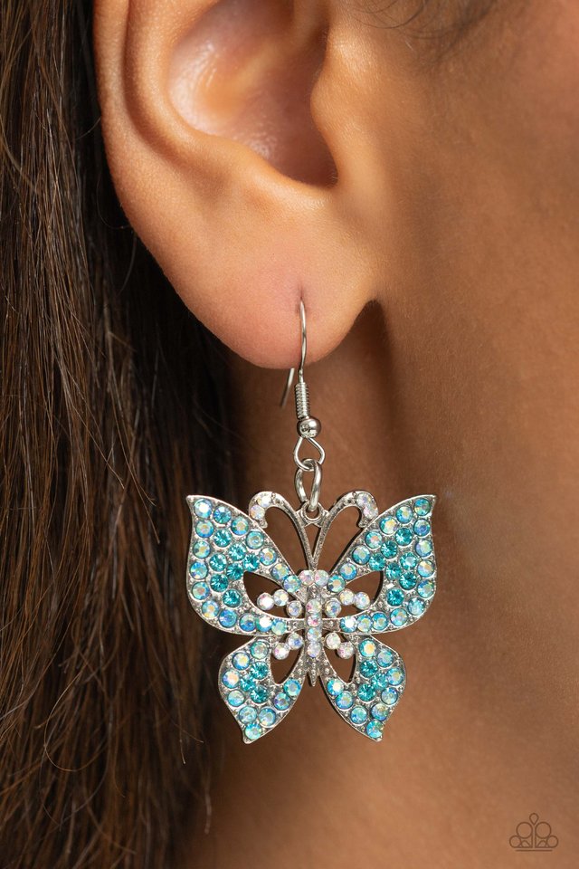 Bejeweled Breeze - Blue - Paparazzi Earring Image