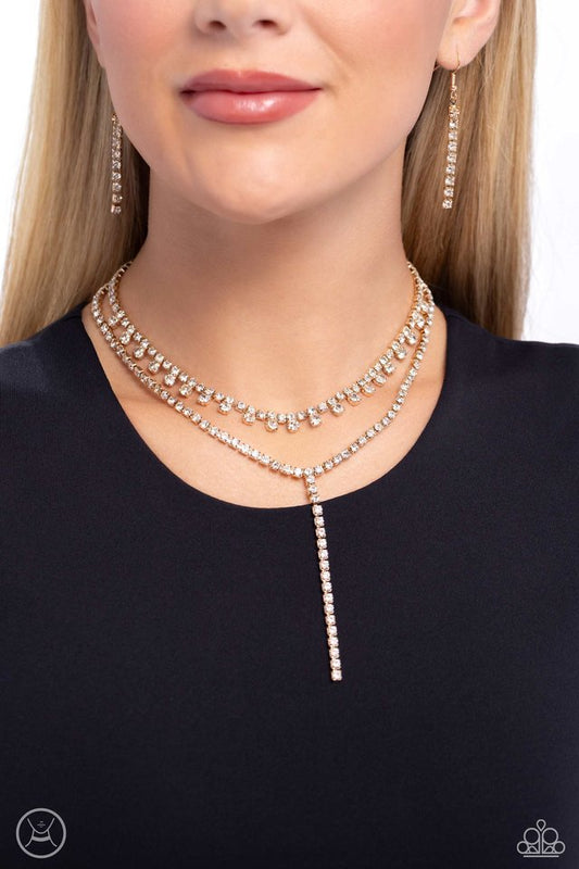 Champagne Night - Gold - Paparazzi Necklace Image