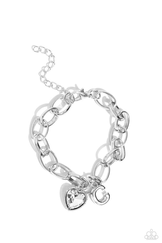 Guess Now Its INITIAL - White - C - Paparazzi Bracelet Image