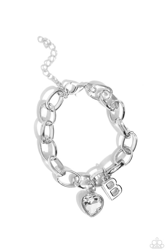 Guess Now Its INITIAL - White - B - Paparazzi Bracelet Image