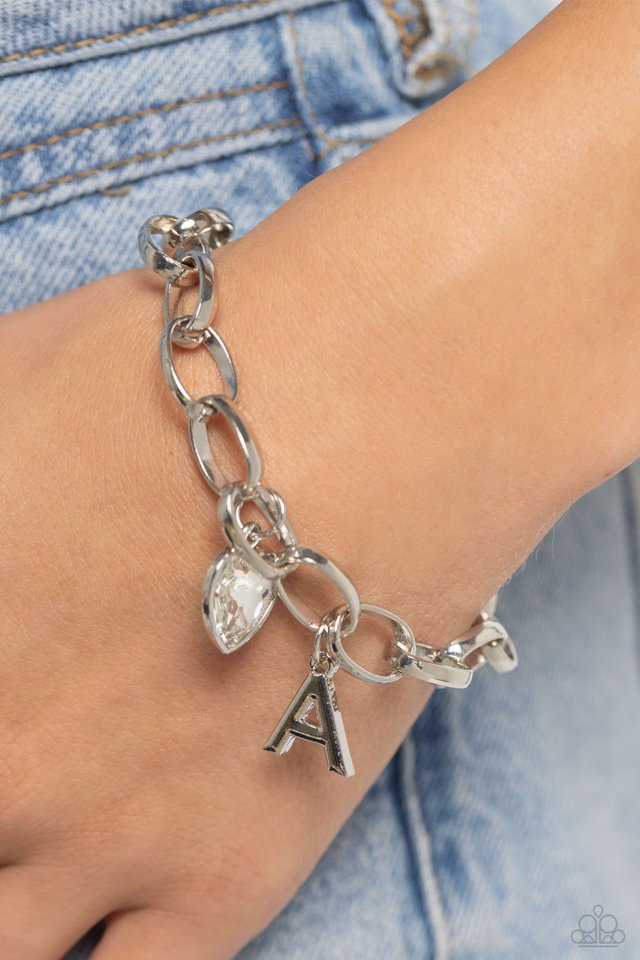 Guess Now Its INITIAL - White - A - Paparazzi Bracelet Image