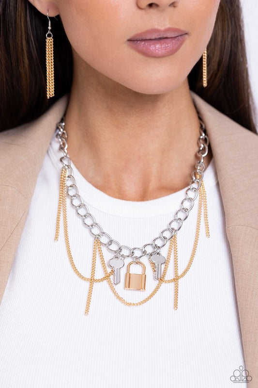 Against the LOCK - Multi - Paparazzi Necklace Image