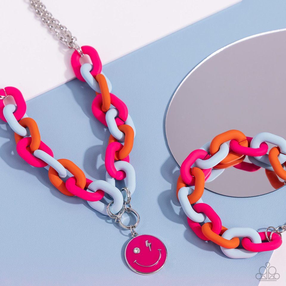 Speed SMILE - Pink - Paparazzi Necklace Image