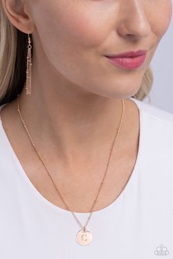 Initial Elegance - Rose Gold - C - Paparazzi Necklace Image