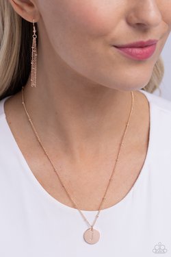 Initial Elegance - Rose Gold - J - Paparazzi Necklace Image