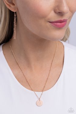 Initial Elegance - Rose Gold - O - Paparazzi Necklace Image