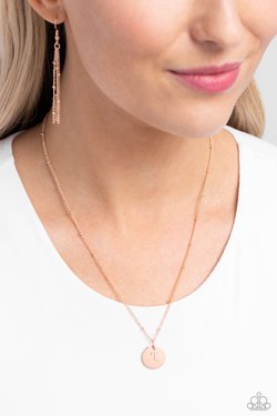Initial Elegance - Rose Gold - T - Paparazzi Necklace Image