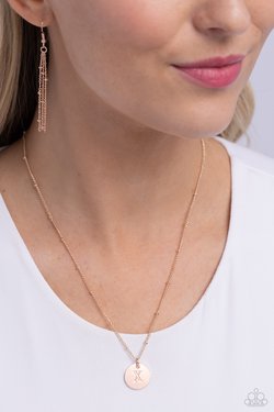 Initial Elegance - Rose Gold - X - Paparazzi Necklace Image