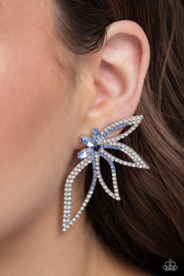 Twinkling Tulip - Blue - Paparazzi Earring Image
