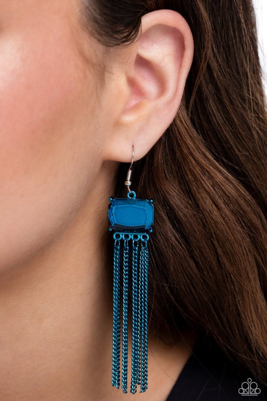 Dreaming Of TASSELS - Blue - Paparazzi Earring Image