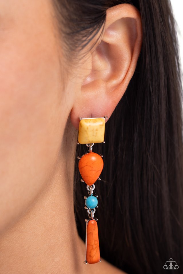 Saharan Sabbatical - Orange - Paparazzi Earring Image