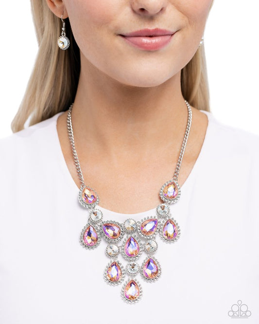 Dripping in Dazzle - Orange - Paparazzi Necklace Image