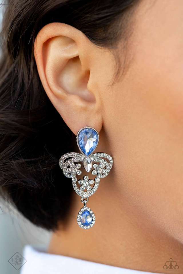 Giving Glam - Blue - Paparazzi Earring Image
