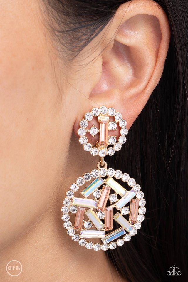 Gasp-Worthy Glam - Gold - Paparazzi Earring Image