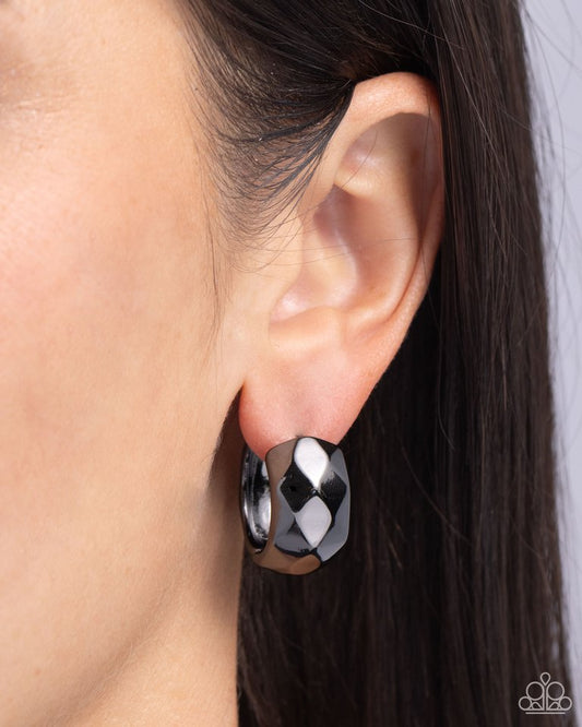 Patterned Past - Black - Paparazzi Earring Image
