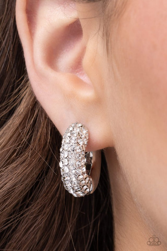 Combustible Confidence - White - Paparazzi Earring Image
