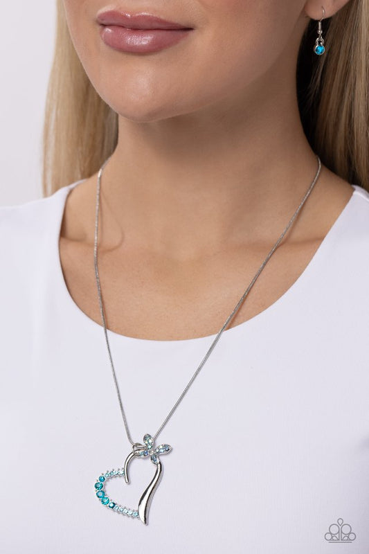 Half-Hearted Haven - Blue - Paparazzi Necklace Image