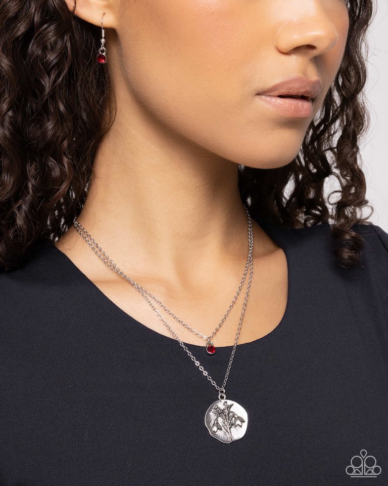 Birthstone Beauty - Red - Paparazzi Necklace Image