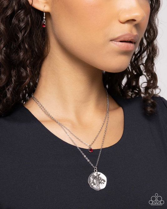Birthstone Beauty - Red - Paparazzi Necklace Image