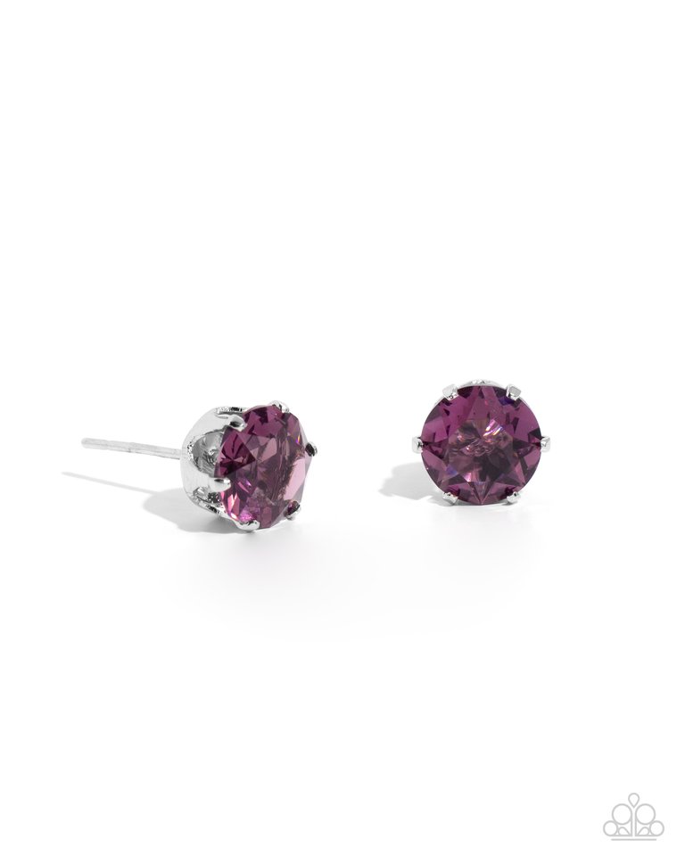 Breathtaking Birthstone - Purple - Paparazzi Earring Image