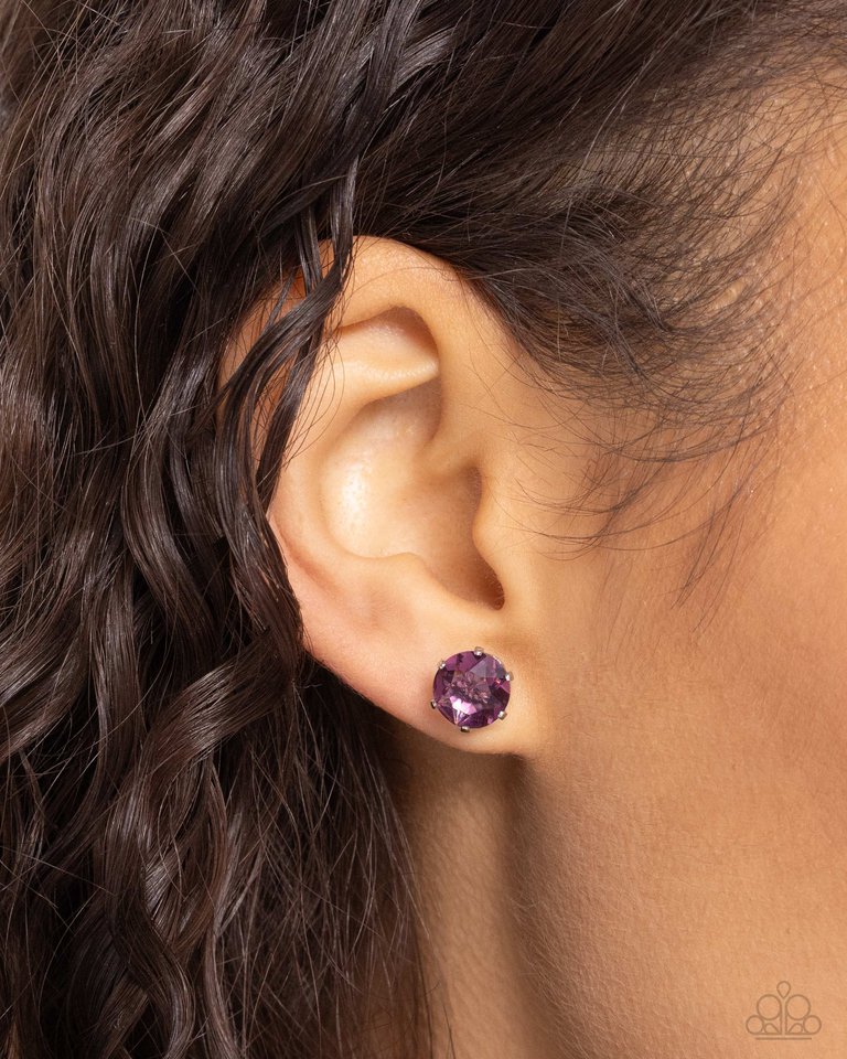 Breathtaking Birthstone - Purple - Paparazzi Earring Image