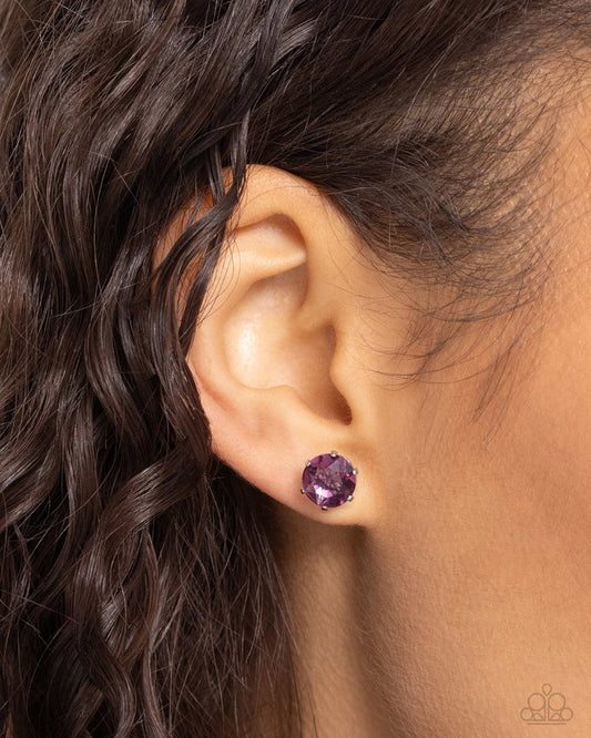 Breathtaking Birthstone - Purple - Paparazzi Earring Image