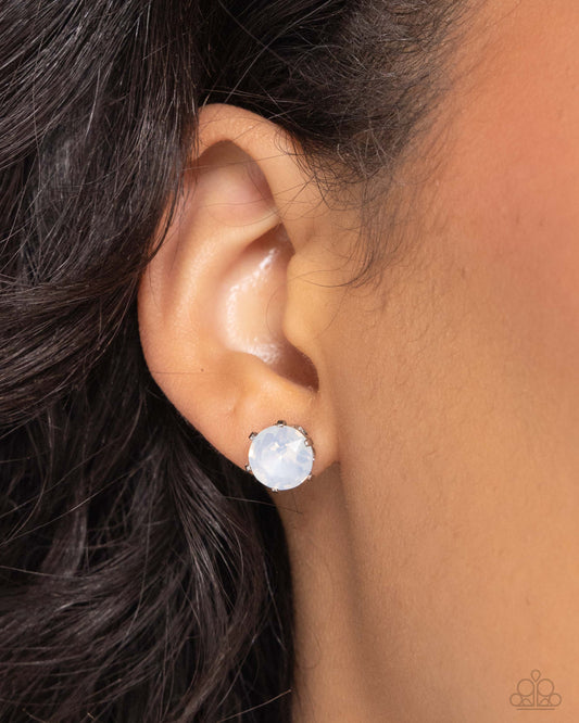 Paparazzi Earring ~ Breathtaking Birthstone - White