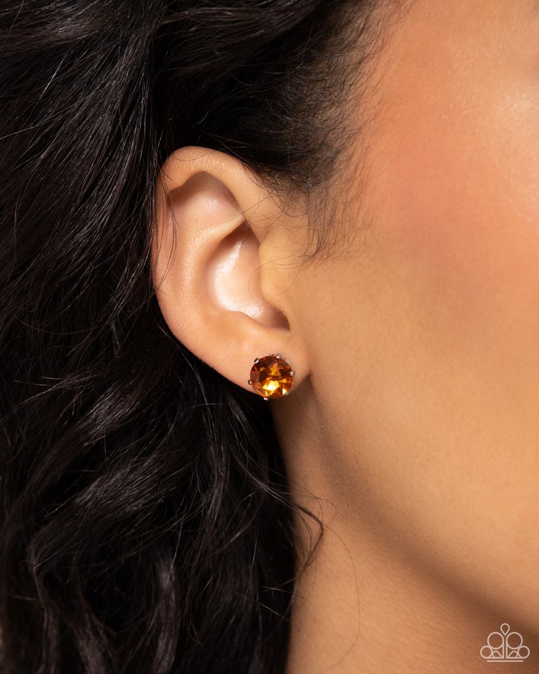 Breathtaking Birthstone - Orange - Paparazzi Earring Image
