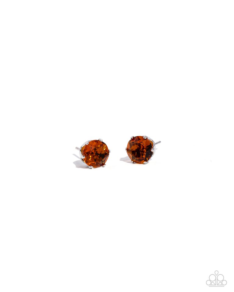 Breathtaking Birthstone - Orange - Paparazzi Earring Image
