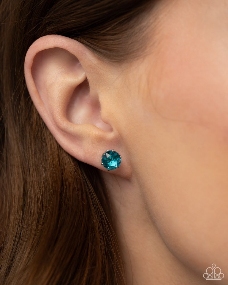 Breathtaking Birthstone - Blue - Paparazzi Earring Image