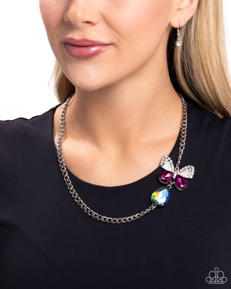 Fluttering Finesse - Multi - Paparazzi Necklace Image