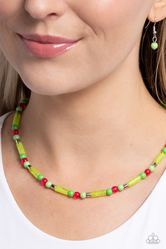 Beaded Beginner - Green - Paparazzi Necklace Image