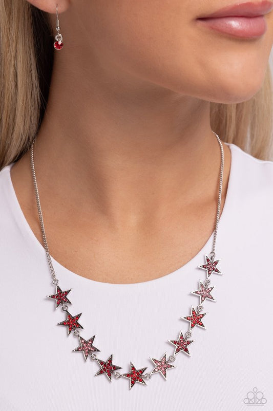 Star Quality Sensation - Red - Paparazzi Necklace Image