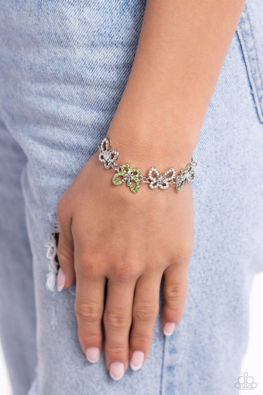 Butterfly Belonging - Green - Paparazzi Bracelet Image