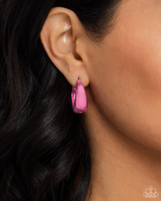 Colorful Curiosity - Pink - Paparazzi Earring Image