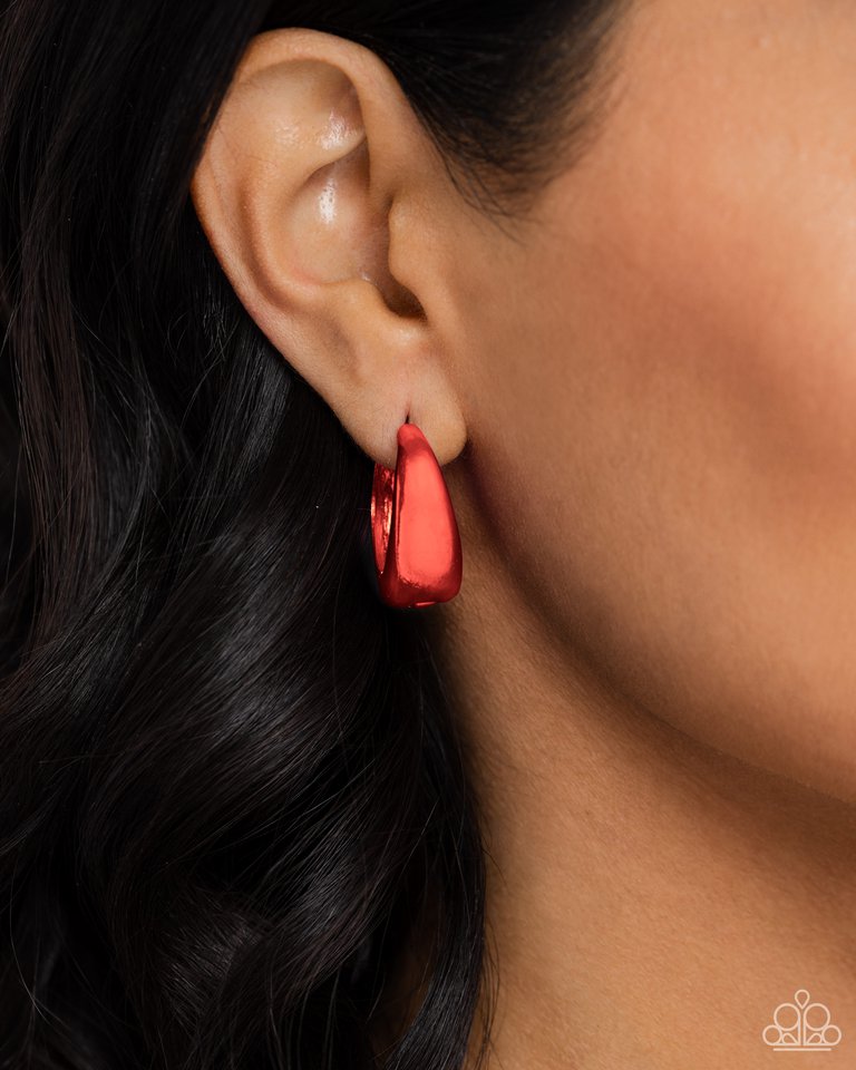 Colorful Curiosity - Red - Paparazzi Earring Image