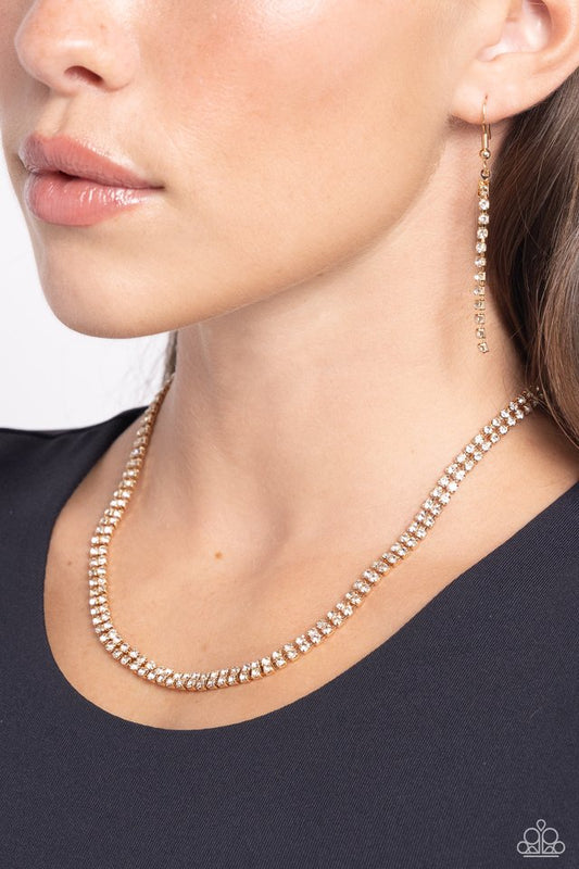Dazzling Declaration - Gold - Paparazzi Necklace Image