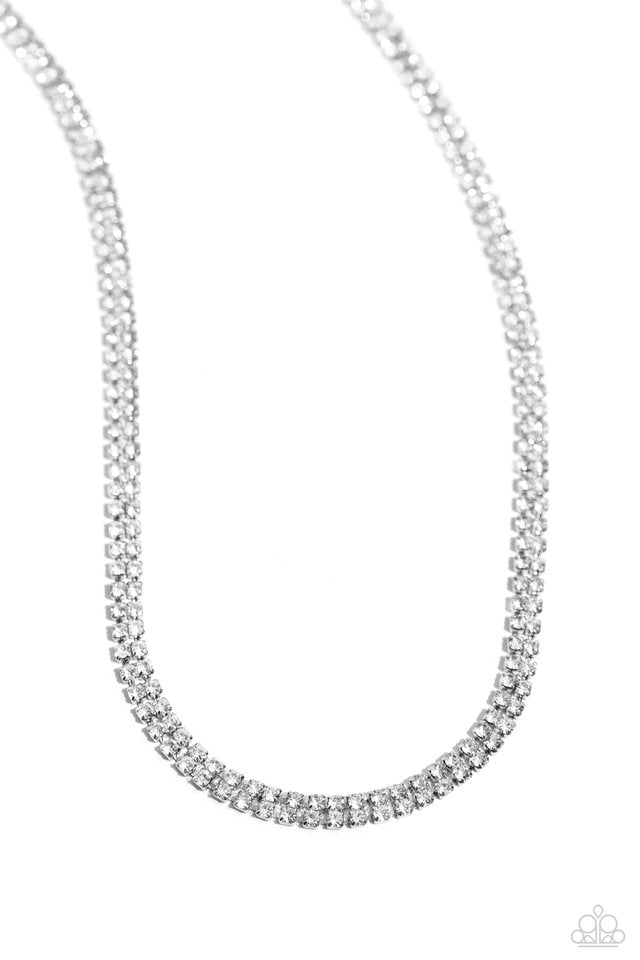 Dazzling Declaration - White - Paparazzi Necklace Image